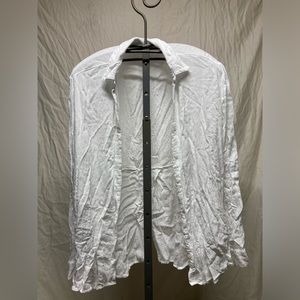 Jane + Declancey white long sleeve blouse size XL